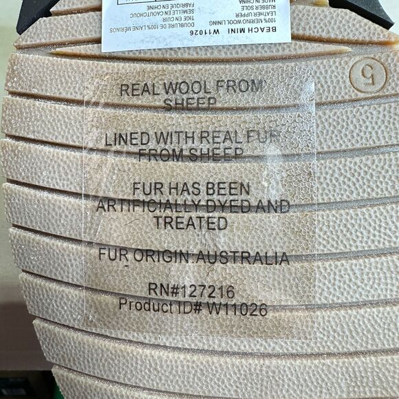 EMU Australia Beach Mini Leather Merino Wool Lining Boots Black Women's 5 NWB - Picture 9 of 14